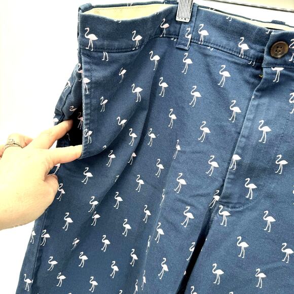 J Crew Shorts Mens 36 Flamingo Chino Blue Pink + Pockets Coastal Preppy - Picture 4 of 7